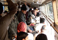 People Crowded on Bus